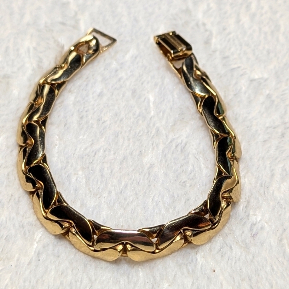 Vintage Goldtone Interlocking Link 7" Bracelet
